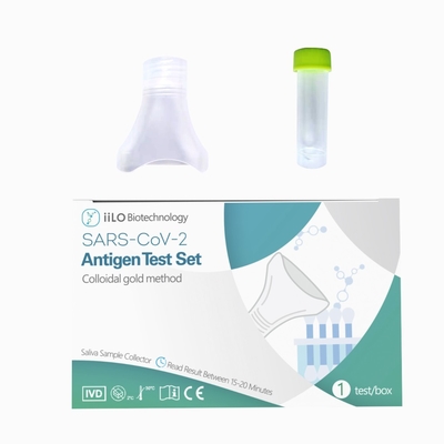 Test rapido dell'autotest dell'antigene di reazione iiLO SARS-CoV-2 Raccoglitore del campione della saliva 1 test/scatola